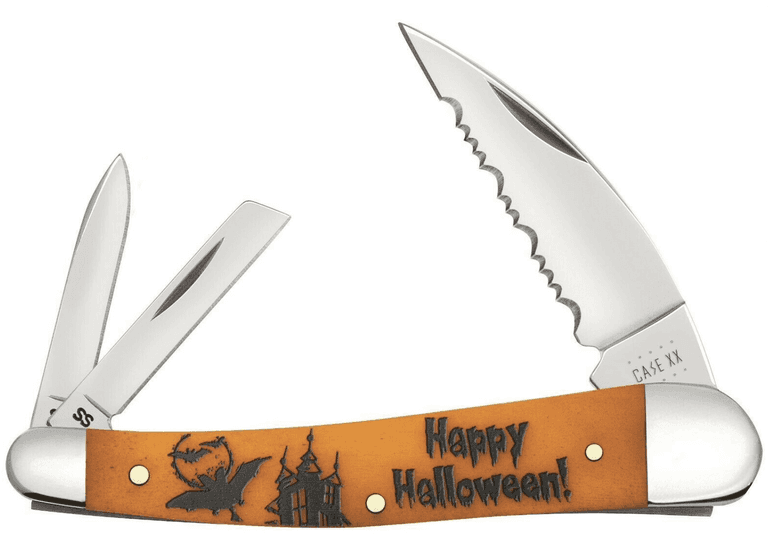 2020 CASE SEAHORSE WHITTLER HALLOWEEN PERSIMMON ORANGE BONE 6355WH NEW IN TIN