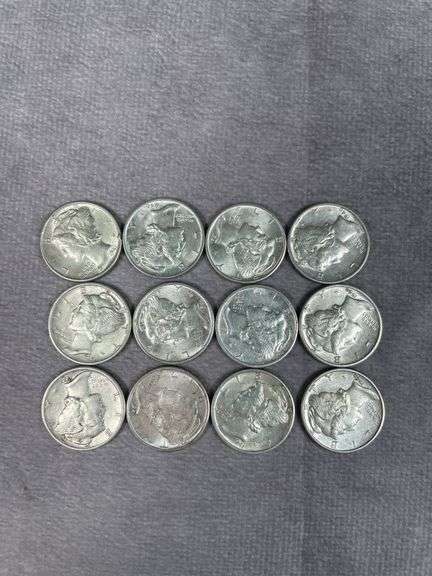 (12) Mercury Dimes 1939-41 All with luster and all are mintmarked  Great Lot!