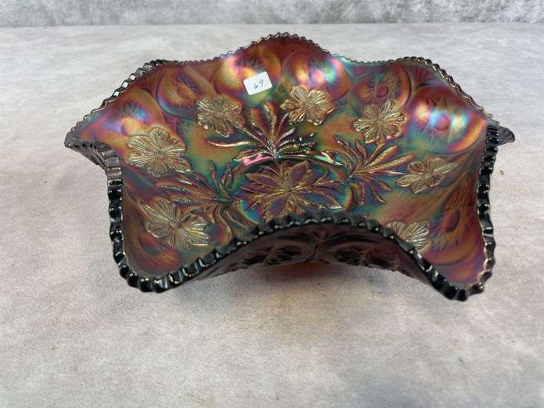 Millersburg Glass Prim Rose Ruffled bowl - Amethyst