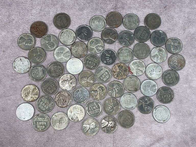 (58) 1943 Steel Cents WWII Issue  Some nice grades