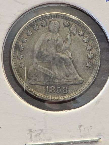 1858 SEATED HALF DIME XF