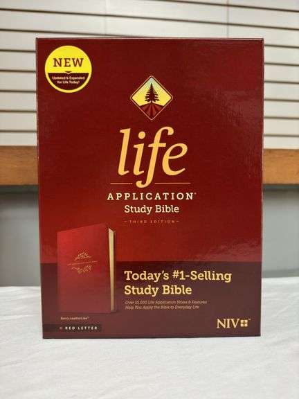 NIV Life Application Study Bible Berry Leather Like