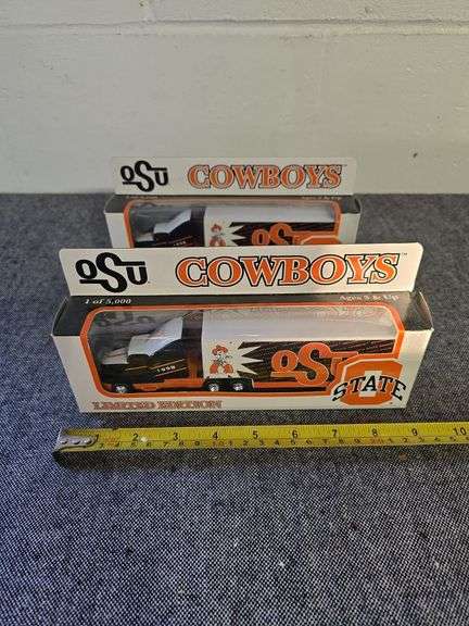 OKLAHOMA STATE DIE CAST TRUCKS NIB BID X 2