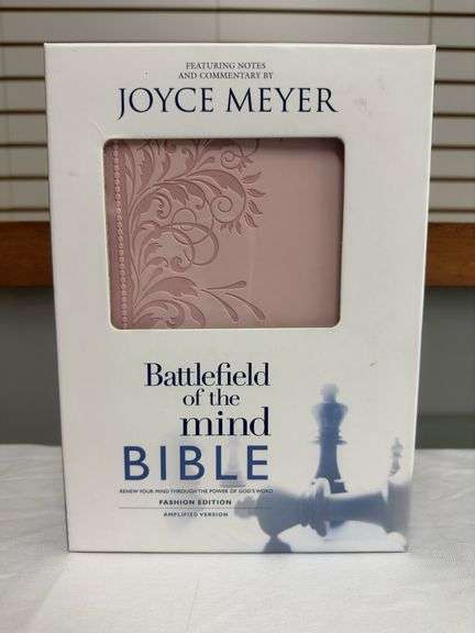 Battlefield of the Mind Bible Notes and Commentary by Joyce Meyer Amplified Version Pink Leatherluxe