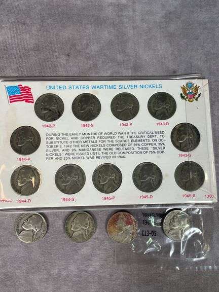 Complete Set of Silver War Nickels + (4) Silver War Nickels  (15) Total