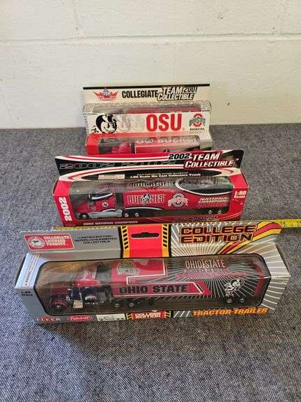 OHIO STATE BUCKEYES FOOTBALL DIE CAST TRUCKS NIB BID X 4