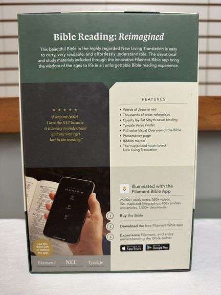 New Living Translation NLT Thinline Reference Bible Brown Genuine Leather