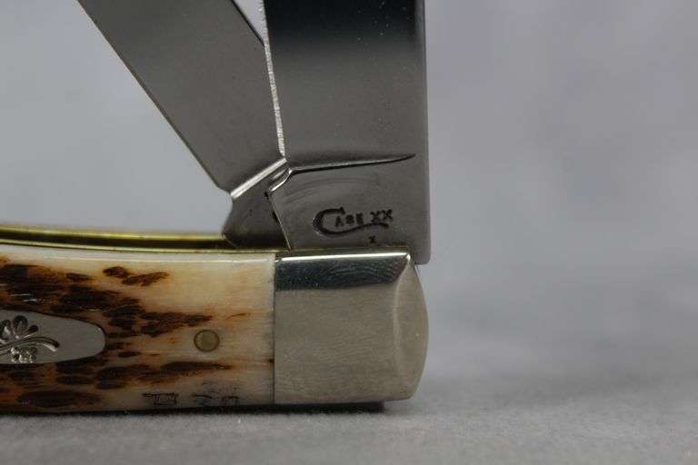 2020 CASE TRAPPER AMBER BONE PEACH SEED JIG HALLOWEEN SCRIMSHAW 6254