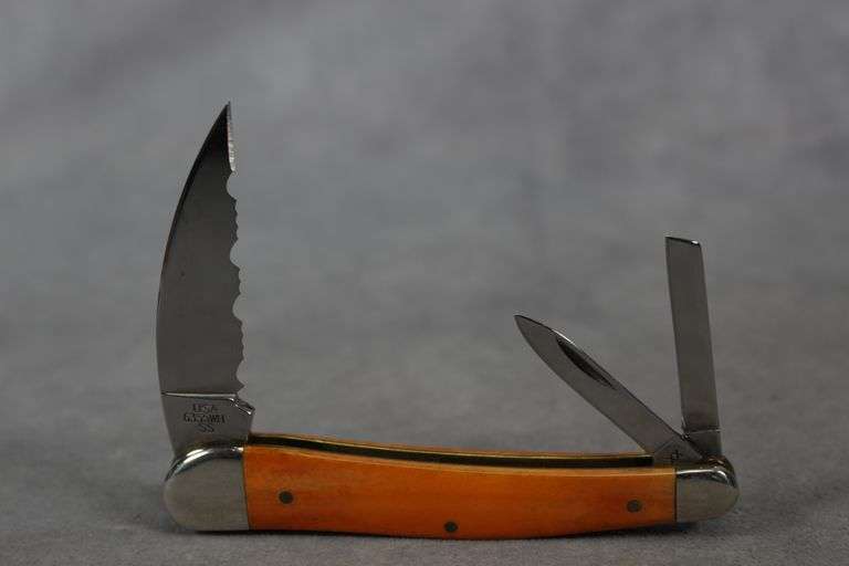2008 CASE SEAHORSE WHITTLER PERSIMMON HALLOWEEN ETCH 6355WH