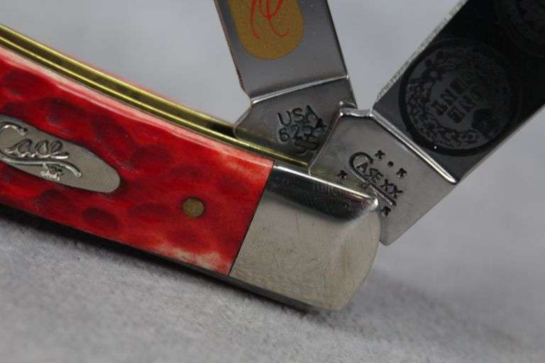 2002 CASE TRAPPER RED BONE INDIAN HEAD PENNY 6254