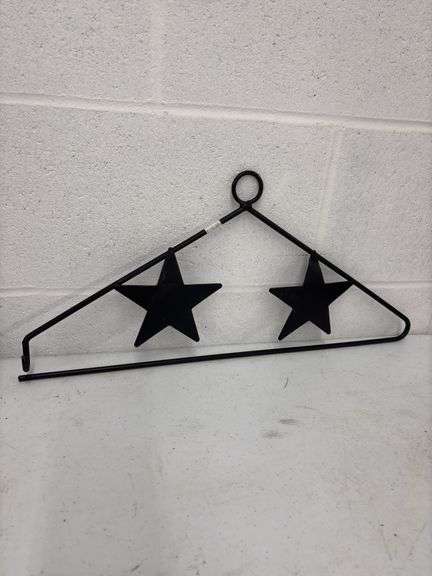 7 small flag rod iron displays (new) 20” W