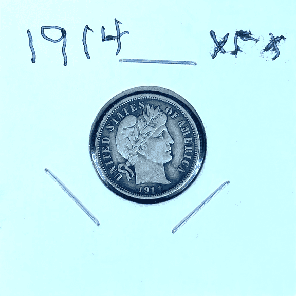 1914-P Barber Dime Super Nice Coin Full Very Strong Liberty