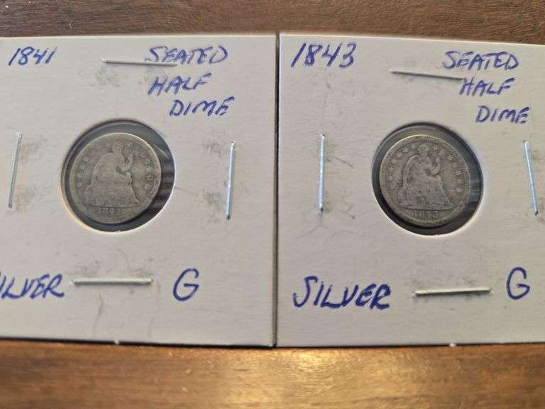 1841,43 SEATED HALF DIMES G
