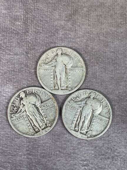 1920-P,23-P24-P Standing Liberty Quarters All great Feather detail and ¾ shield Hard to find this ni