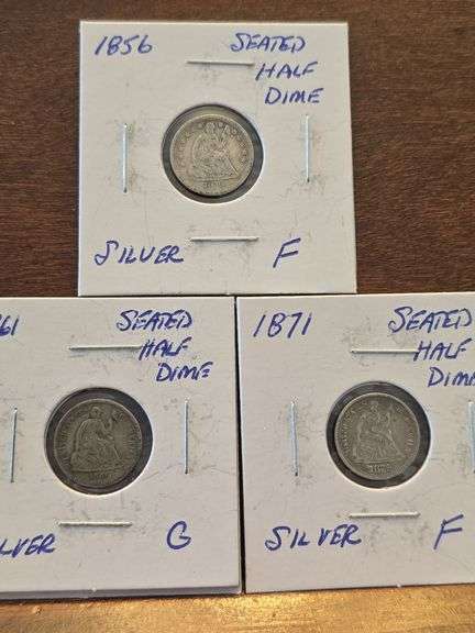 1856,61,71 SEATED HALF DIMES G-F