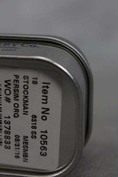 2016 CASE STOCKMAN PERSIMMOM ORANGE HALLOWEEN ETCH 6318 IN TIN