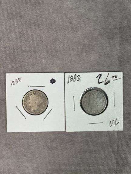 1883 No Cents and 1888 Liberty Nickels First year issue and Semi- Key