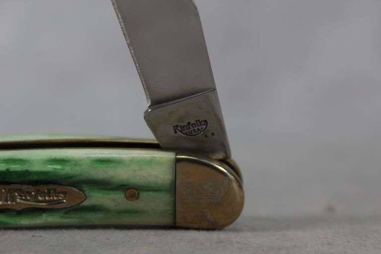 2009 CASE MEDIUM TOOTHPICK EMERALD GREEN BONE KINFOLKS 610094