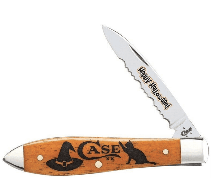 2017 CASE TEARDROP PERSIMMON ORANGE HAPPY HALLOWEEN TB61028 NEW IN TIN