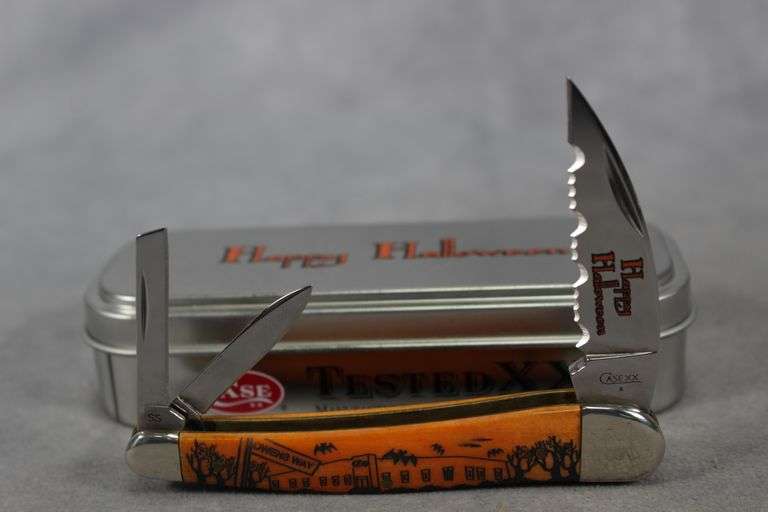 2008 CASE SEAHORSE WHITTLER PERSIMMON HALLOWEEN ETCH 6355WH