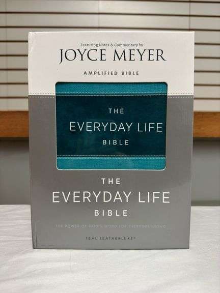 The Everyday Life Amplified Bible Notes and Commentary by Joyce Meyer Teal Leatherluxe