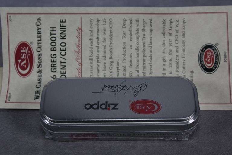 2016 CASE TEARDROP NATURAL ZIPPO TB61028 NEW IN TIN WITH COA