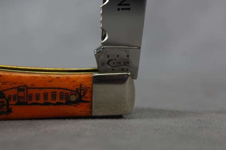 2014 CASE TRAPPER PERSIMMON ORANGE HALLOWEEN ETCH 6254