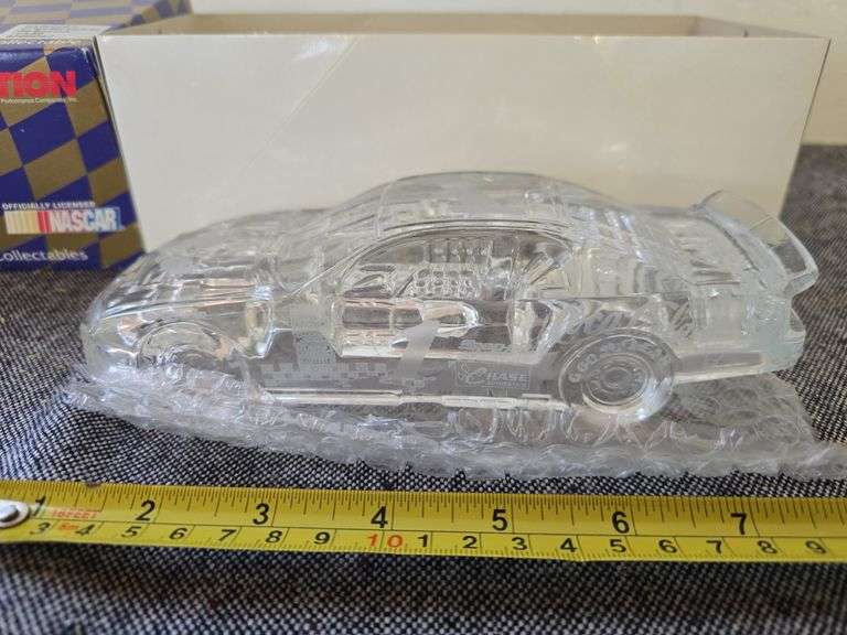 1998 NASCAR DALE EARNHARDT JR. 1:24 SCALE CRYSTAL GLASS STOCK CAR NIB