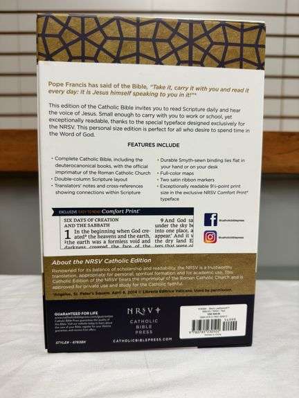 NRSV Catholic Bible Black Leather Soft