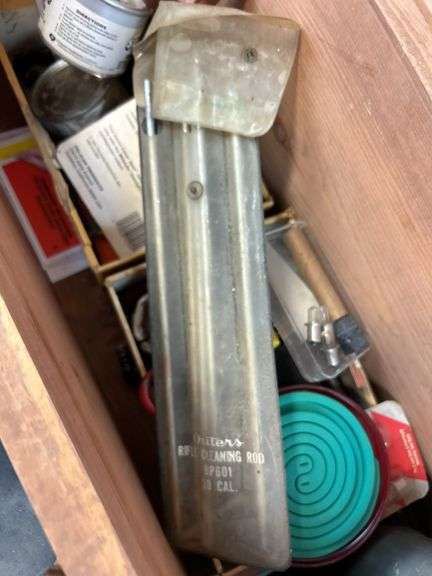 Mattamuskeet Wooden Sportsman's Box w/ Misc. Gun Supplies