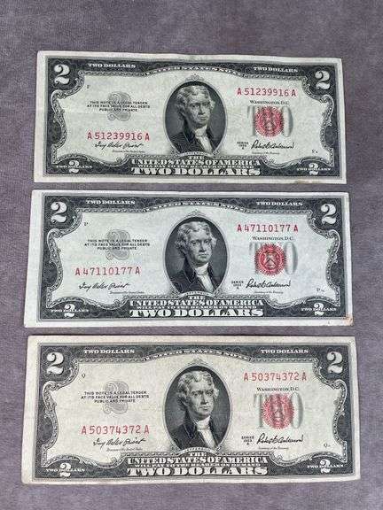 (3) 1953A $2 U.S. Notes High Grades and Crisp  Nice Lot!