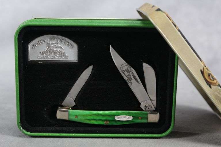 2004 CASE STOCKMAN GREEN BONE JOHN DEERE SHIELD 1ST RUN IN TIN