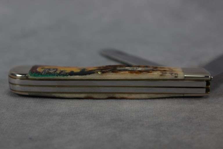 2020 CASE TRAPPER AMBER BONE PEACH SEED JIG HALLOWEEN SCRIMSHAW 6254