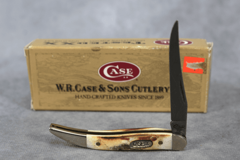 1999 CASE TINY TOOTHPICK STAG DAMASCUS BLADE 510096
