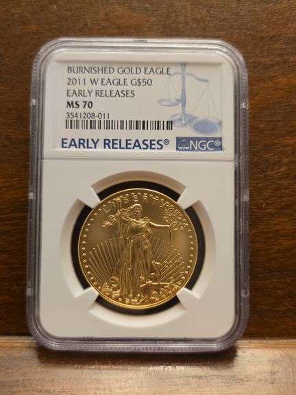 2011W BURNISHED 1-OZ. EAGLE NGC MS70 RARE