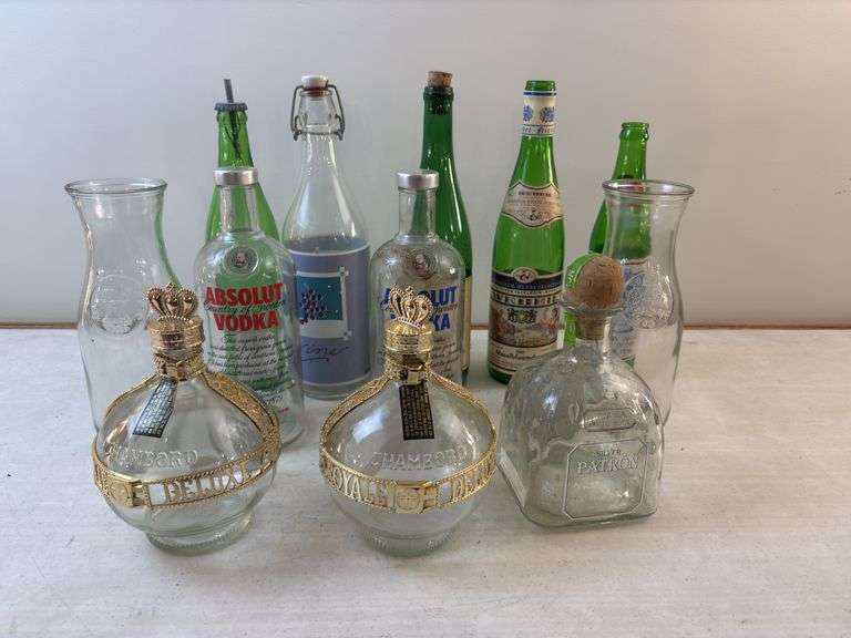 Lg lot of glass bottles