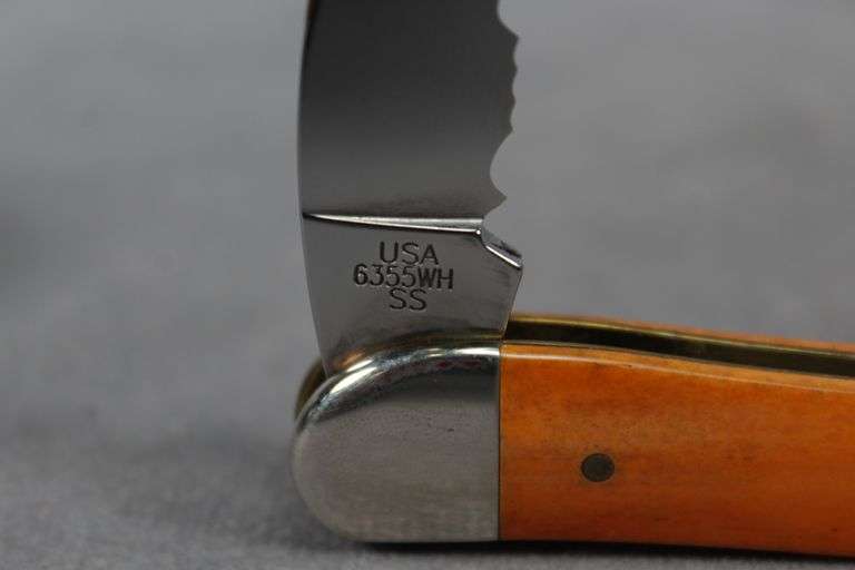 2008 CASE SEAHORSE WHITTLER PERSIMMON HALLOWEEN ETCH 6355WH