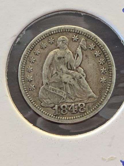 1848 SEATED HALF DIME XF