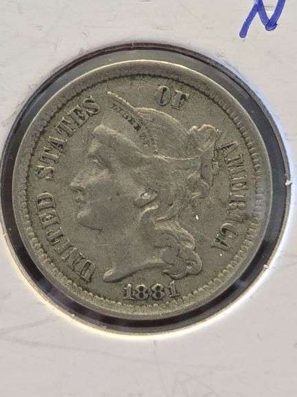 1881 3-CENT NICKEL XF