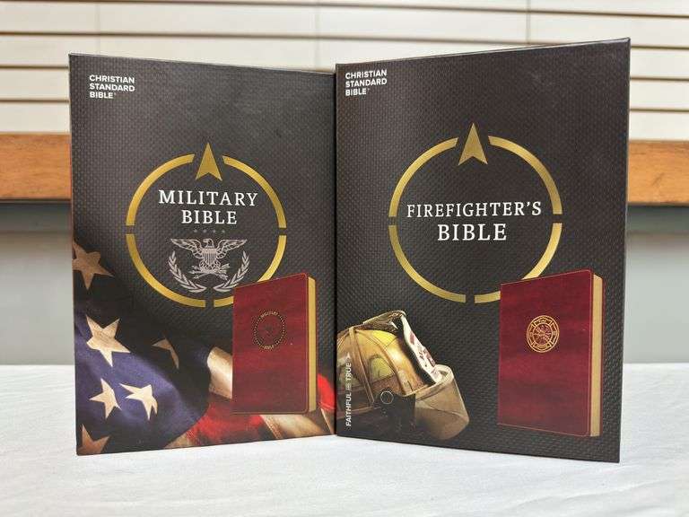 CSB Military Bible Burgundy Leather Touch, and CSB Firefighters Bible Burgundy LeatherTouch