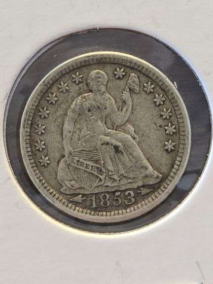 1853 SEATED HALF DIME XF