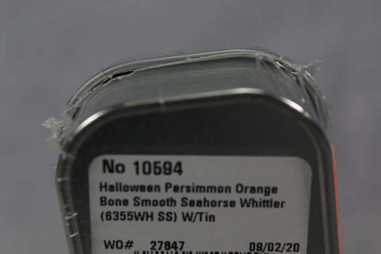 2020 CASE SEAHORSE WHITTLER HALLOWEEN PERSIMMON ORANGE BONE 6355WH NEW IN TIN