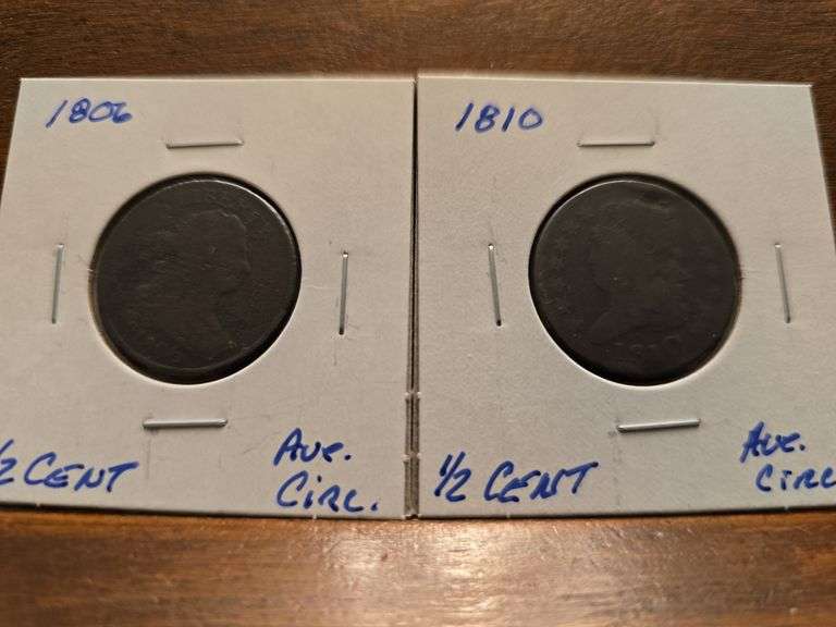 1806, 1810 HALF CENTS BOTH AG