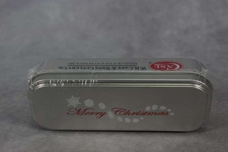 2012 CASE MEDIUM FOLDING HUNTER NAVY BLUE CHRISTMAS NEW IN TIN