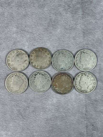 1883 No Cent, 1893,95,97,(2)1912-P full liberty and (2) 12-Done with full Liberty Liberty Nickels  1