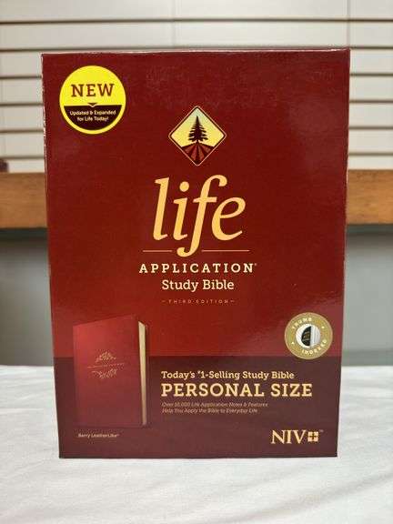 NIV Life Application Study Bible Berry Leather Like
