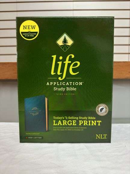 Life NLT Application Study Bible Teal Blue Leather Like