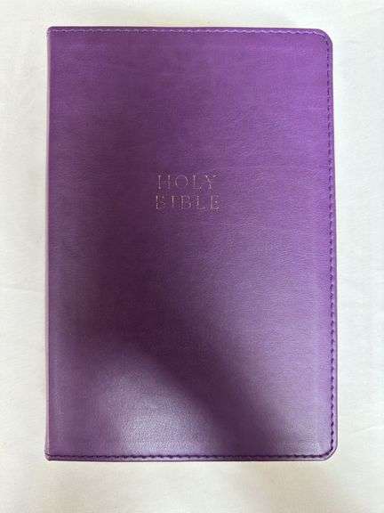 KJV Compact Center-Column Reference Bible Purple Leather Soft