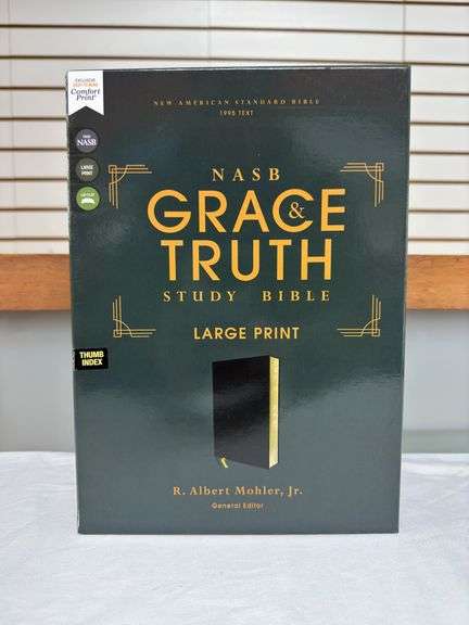 NASB Grace and Truth Study Bible Large Print Black Bonded Leather