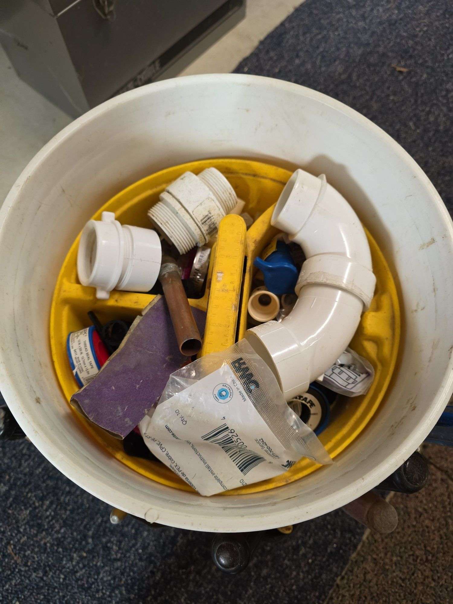 Tool bucket with tools